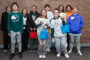 Photos from the PACE Student Exhibition at Worcester State University on February 5, 2025.