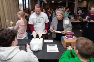 Photos from the PACE Student Exhibition at Worcester State University on February 5, 2025.